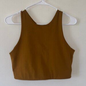 Girlfriend Collective Dylan Tank Crop Fop Sports Bra Saddle XL